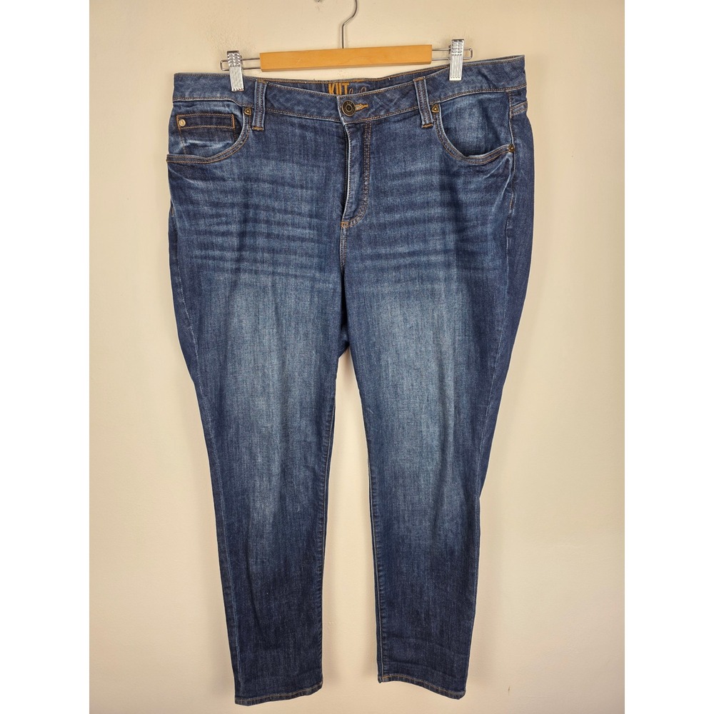 Kut from the Kloth Katy Boyfriend Jeans Dark Wash Blue Plus Size 14W KP799GI7R